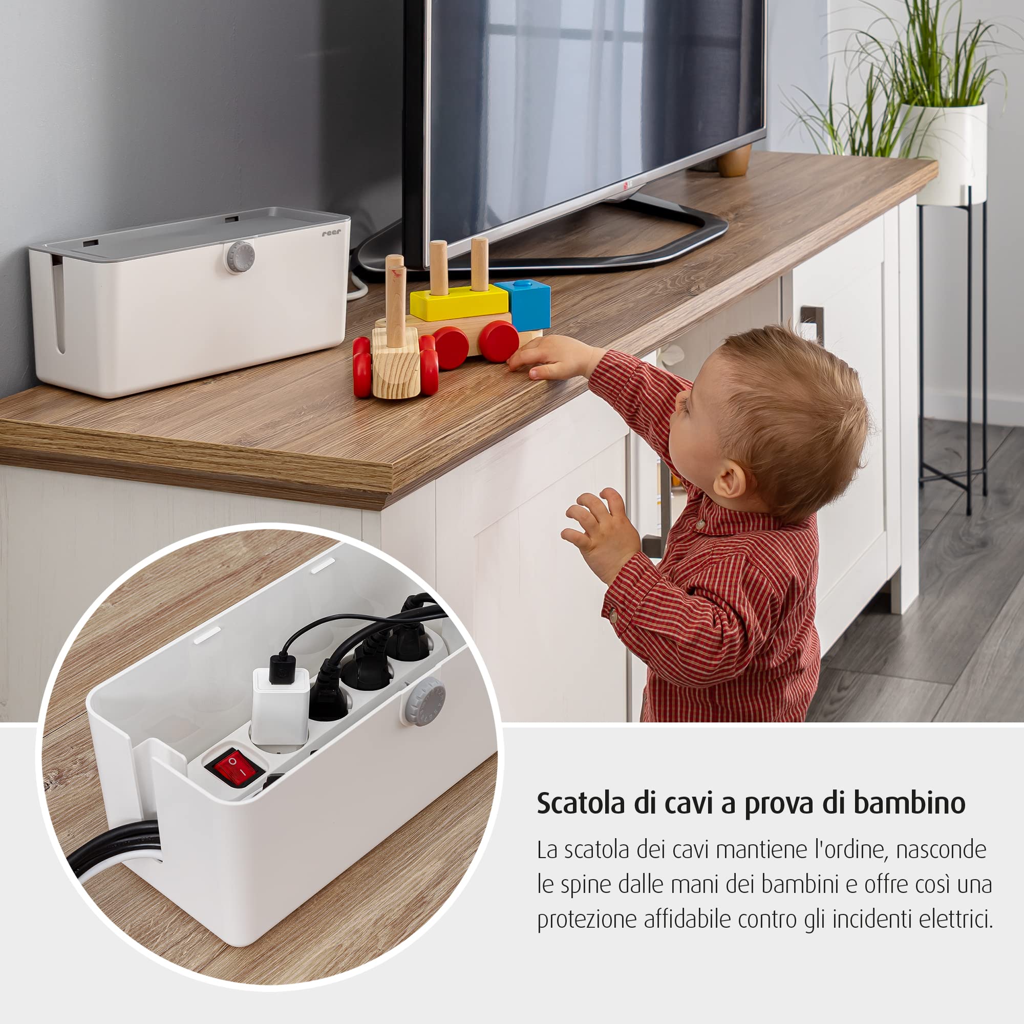reer CableGuard | Box per cavi a prova di bambino
