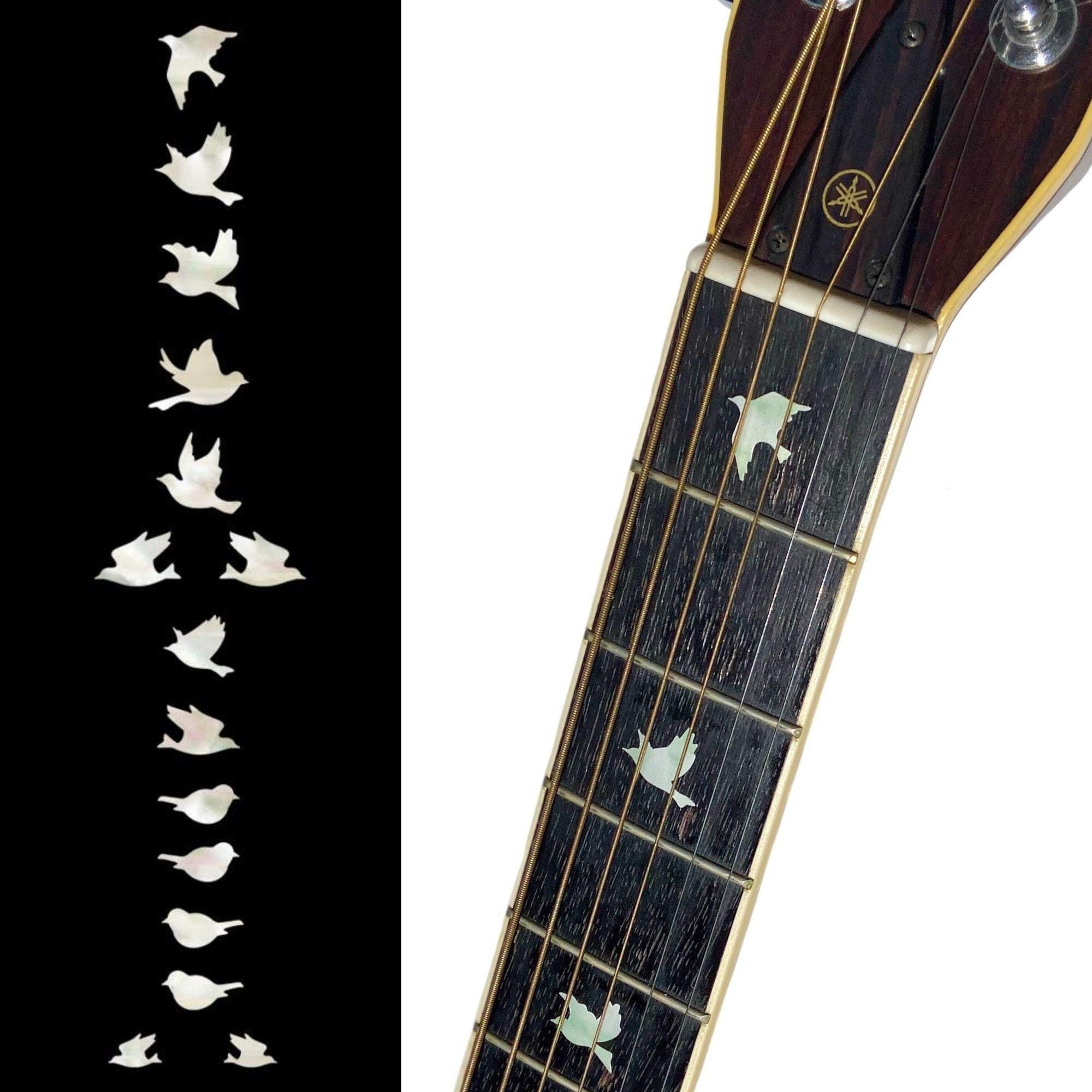 Inlaystickers Fretboard Markers Inlay Sticker Decals for Guitar Bass - Dove (WS)