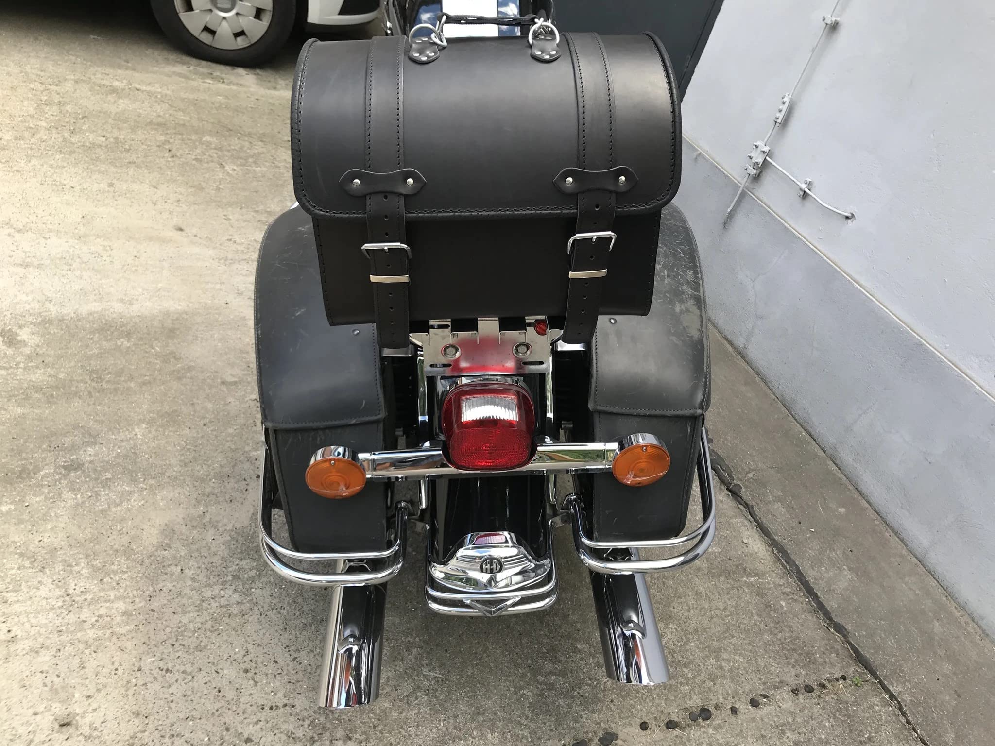 ORLETANOS Sac à bagages Devil noir compatible avec Harley