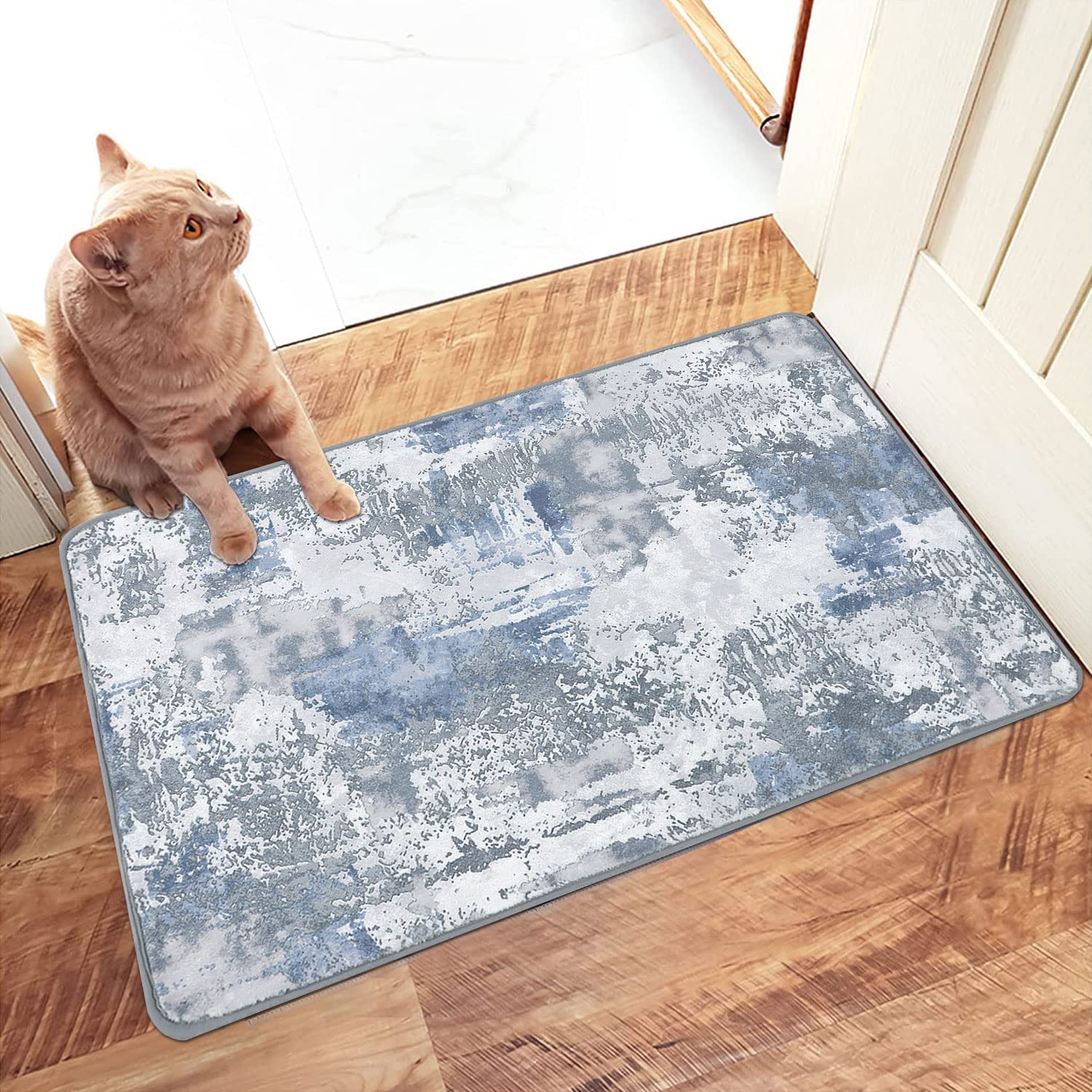 Tapis de salle de bain et entrée moderne antidérapant lavable en machine 60x90cm