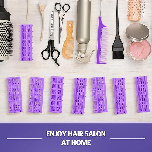 Miniatura 7 de 24 rodillos de pelo, rodillos de plástico de tamaño pequeño, rizadores de pelo con peine de cola de acero para cabello corto y largo, herramientas