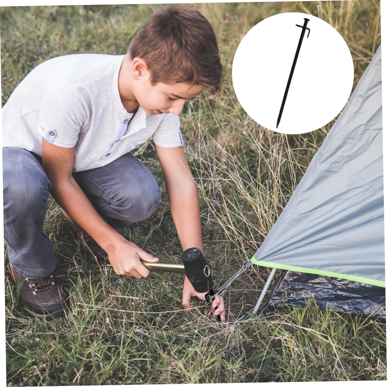 8pièces Piquets De Fixation Acier Sardines De Tente Robustes pour Camping Jardin Et Projets Extérieurs