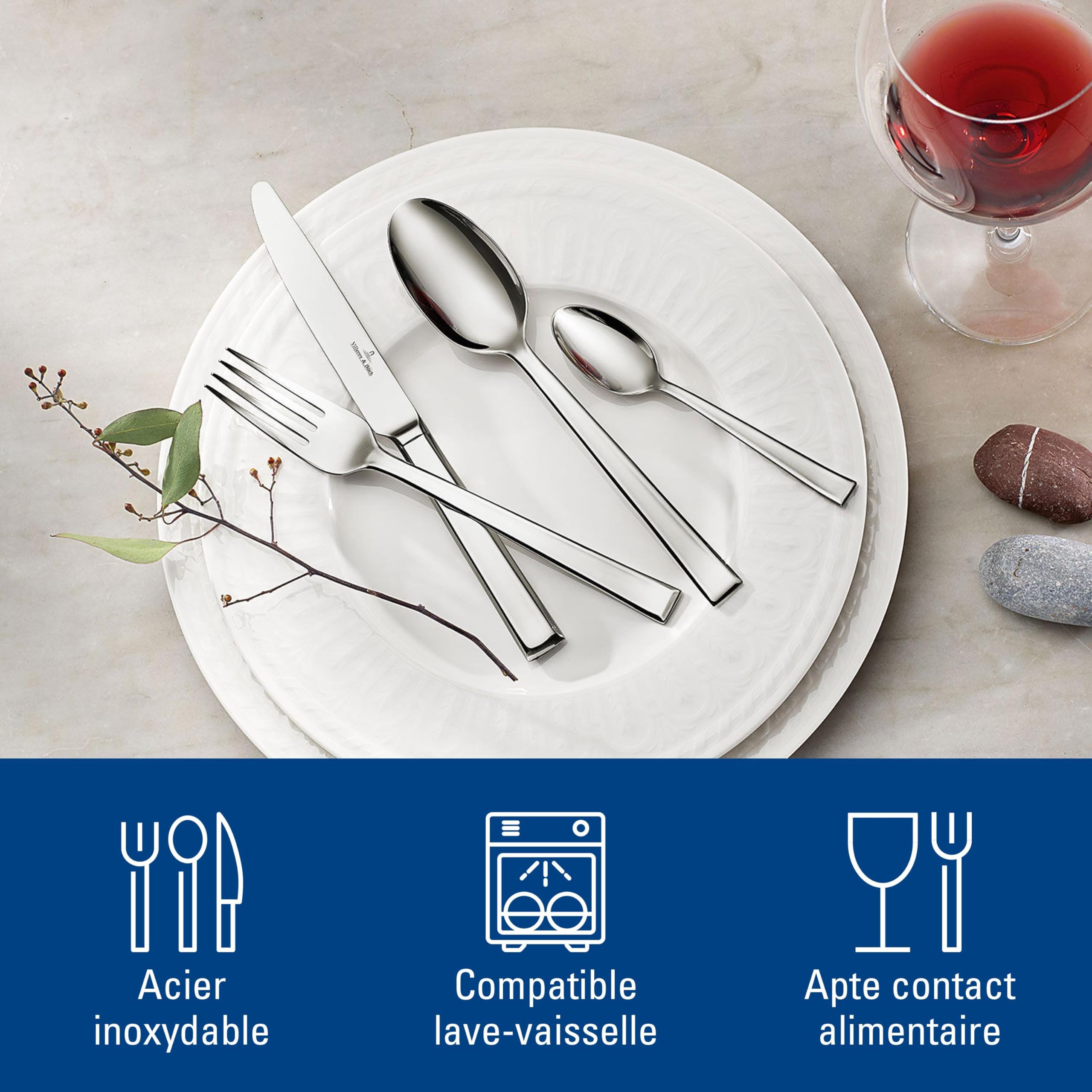 Villeroy & Boch Victor Ménagère 24 Pièces - Couverts Acier Inoxydable Élégants Pour 6 Personnes