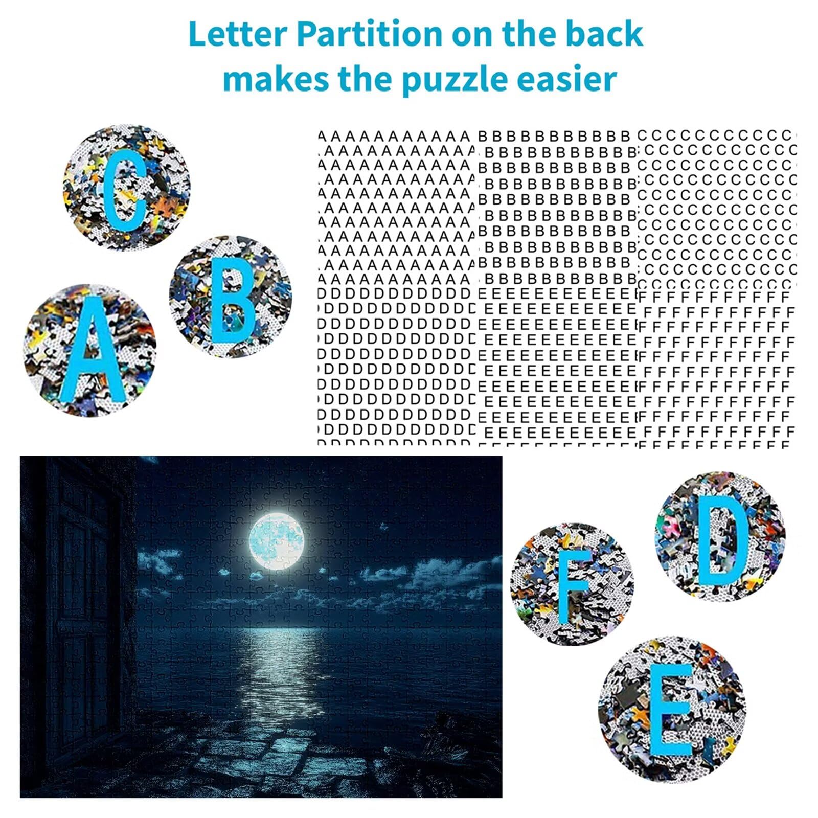 Puzzle 5000 elementów księżyc puzzle dla dorosłych plaża 156 x 105 cm unikalne rzemiosło klasyczne 3D drewniana układanka do rodzinnych gier aktywnych, układanka do samodzielnego wykonania nawet do