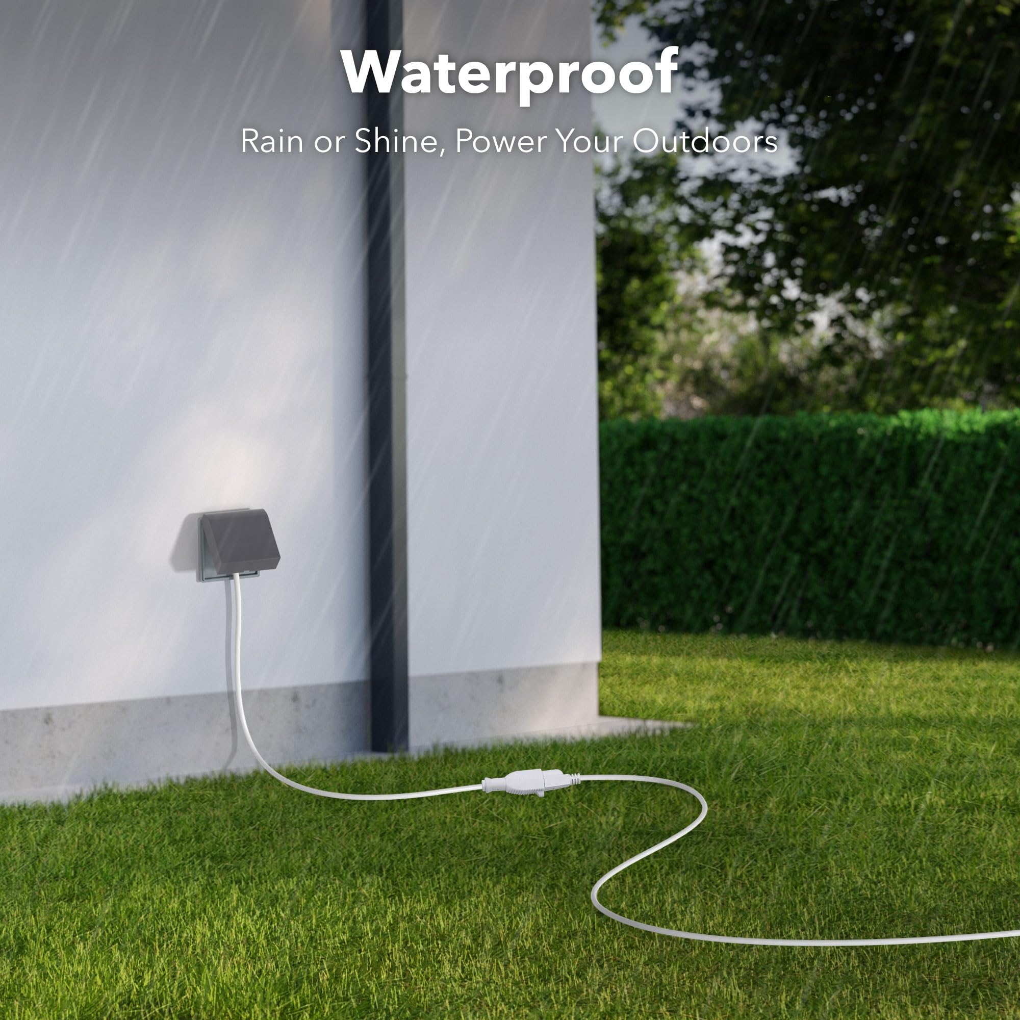 BN-LINK Cable alargador de 10 m para exteriores, 16 calibres, cable de tierra blanco para jardinería y decoración de vacaciones, hogar y oficina