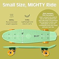 Vista 8 de Retrospec Quip Mini Cruiser - Patineta completa de plástico retro de 22.5 pulgadas con rodamientos ABEC 7 y ruedas de poliuretano, tabla compacta