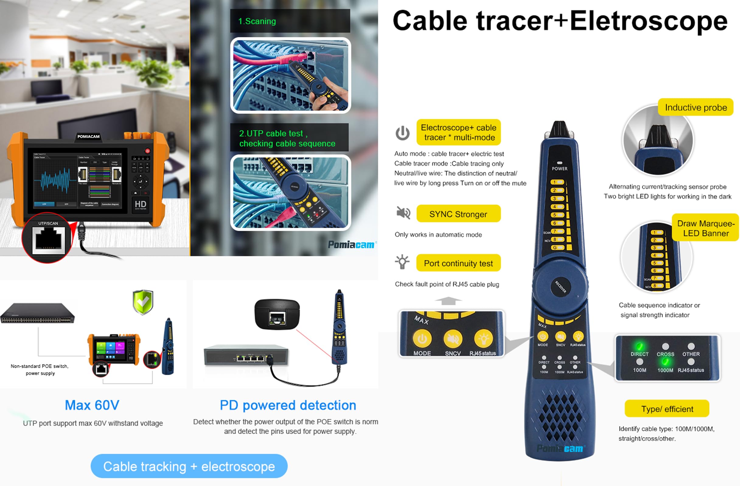Tester telecamera IP K15-CADHS Tester CCTV 7 pollici IPS touch screen 8K Telecamera IP 8MP AHD CVI TVI SDI Test CVBS VGA e HDMI supporto porte modulo ottiche supporto POE PTZ RS485