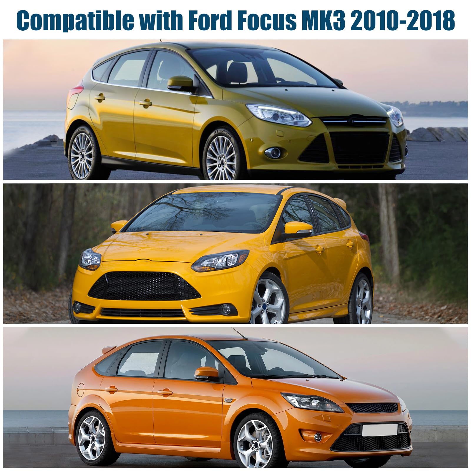 Parasol Coche Delantero Plegable Repuesto para Ford Focus MK3 2010-2018, Coche Sol Sombra Bloquea los Rayos UV en el Interior del Parasol Protector