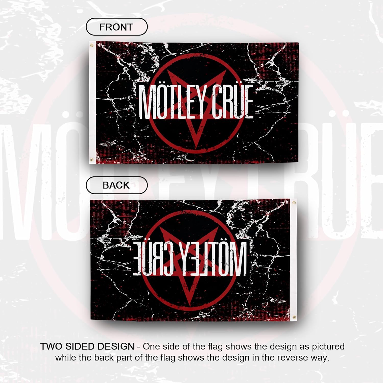 Desert Cactus Motley Crue Flag - 3 x 5 Feet CrueHeads Banner, Indoor/Outdoor Durable Fabric Display (Style G) - Image 2