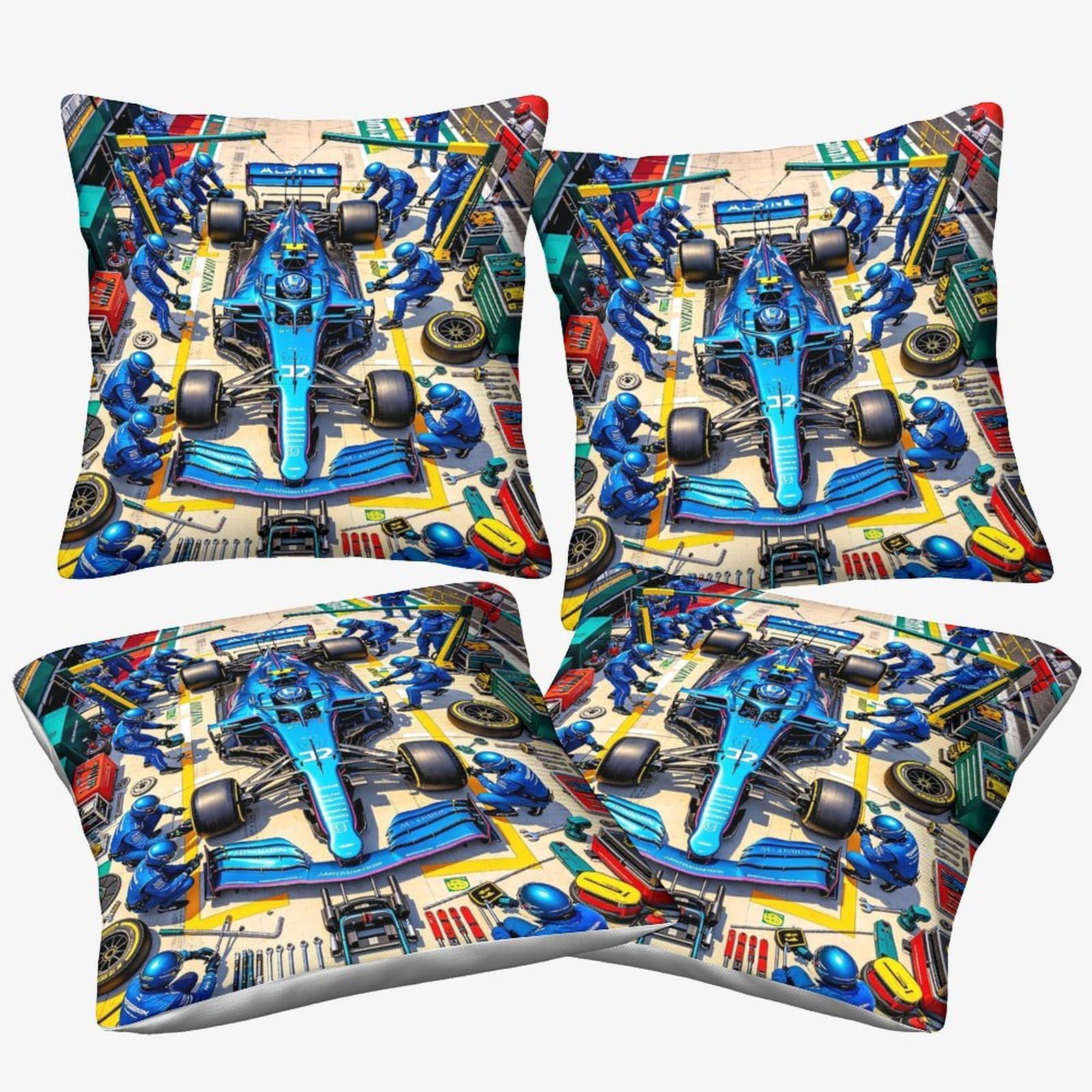 3U6c4m9k Formulaa Racing-3 Formulaa Racing Series Cushion Cover 40X40cm, 4 Pcs, Pit Stop Decorative Throw Pillow Case Microfiber