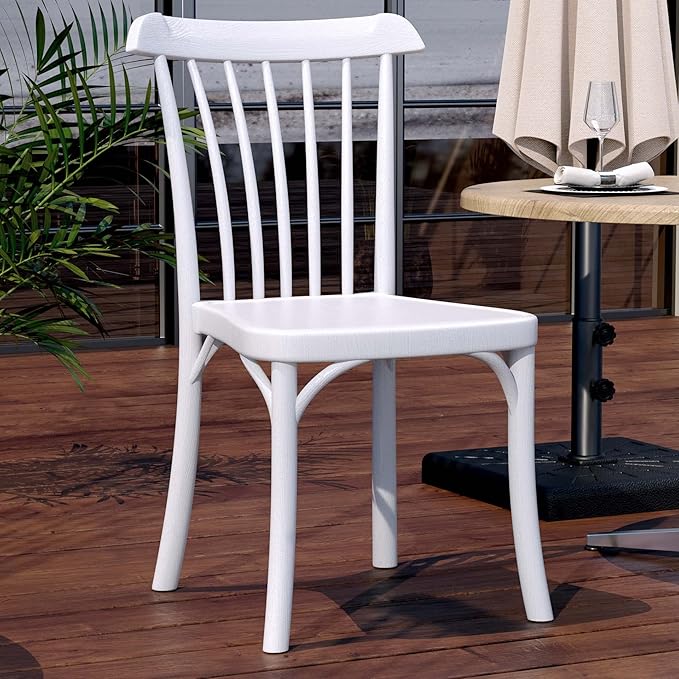 GGMMÖBEL 4erSet Valencia Bistro Kunststoffstuhl Weiß Kunststoff