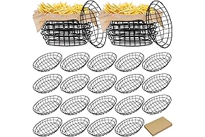 Hushee 24Pcs Oval Metal Bread Basket