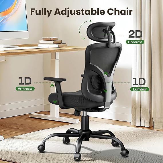 Marsail Ergonomic Office & Gaming Chair with Lumbar Support & 2D Headrest