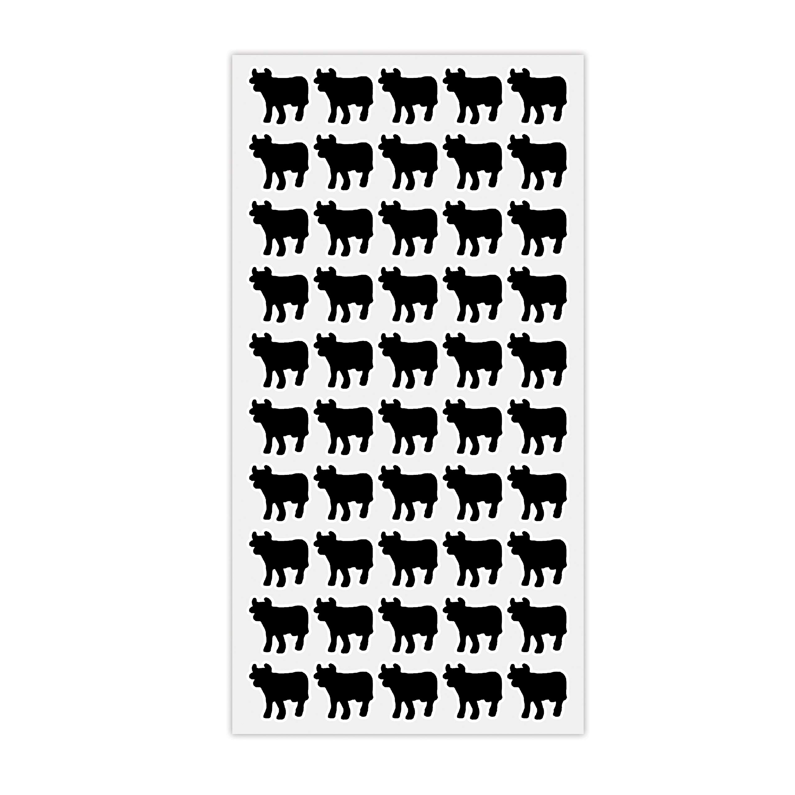 50 Wedding Meal Stickers - Food Identifier & Menu Choice Place Cards for Party Seating - Meal Option Indicator (Black, Beef)