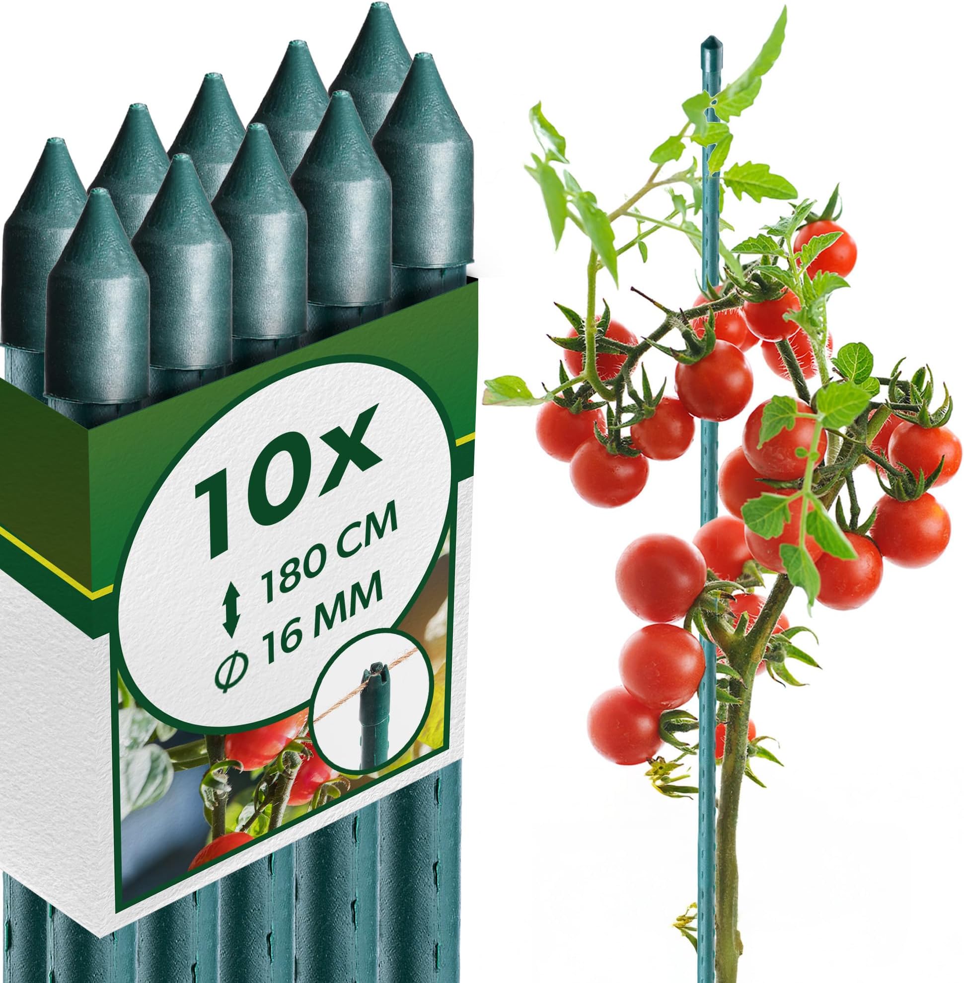 Lot De 10 Tuteurs Pour Plantes Et Légumes - En Bambou - Hauteur : 180