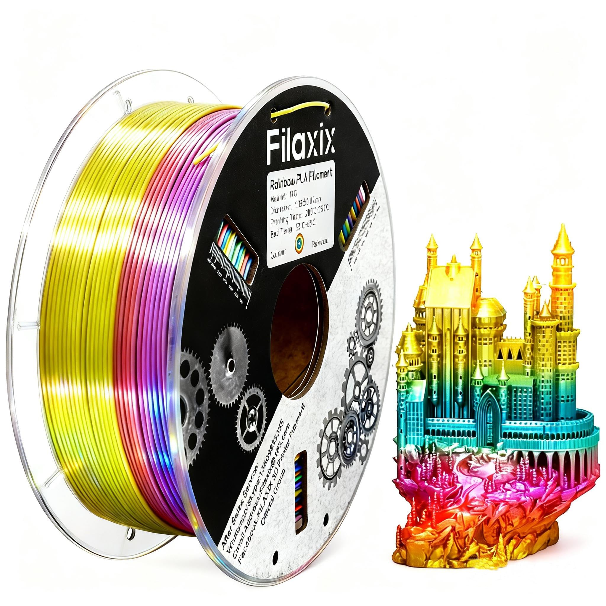 Amazon.com: Silk Rainbow Filament 1.75mm, Silk Shiny Coextrusion