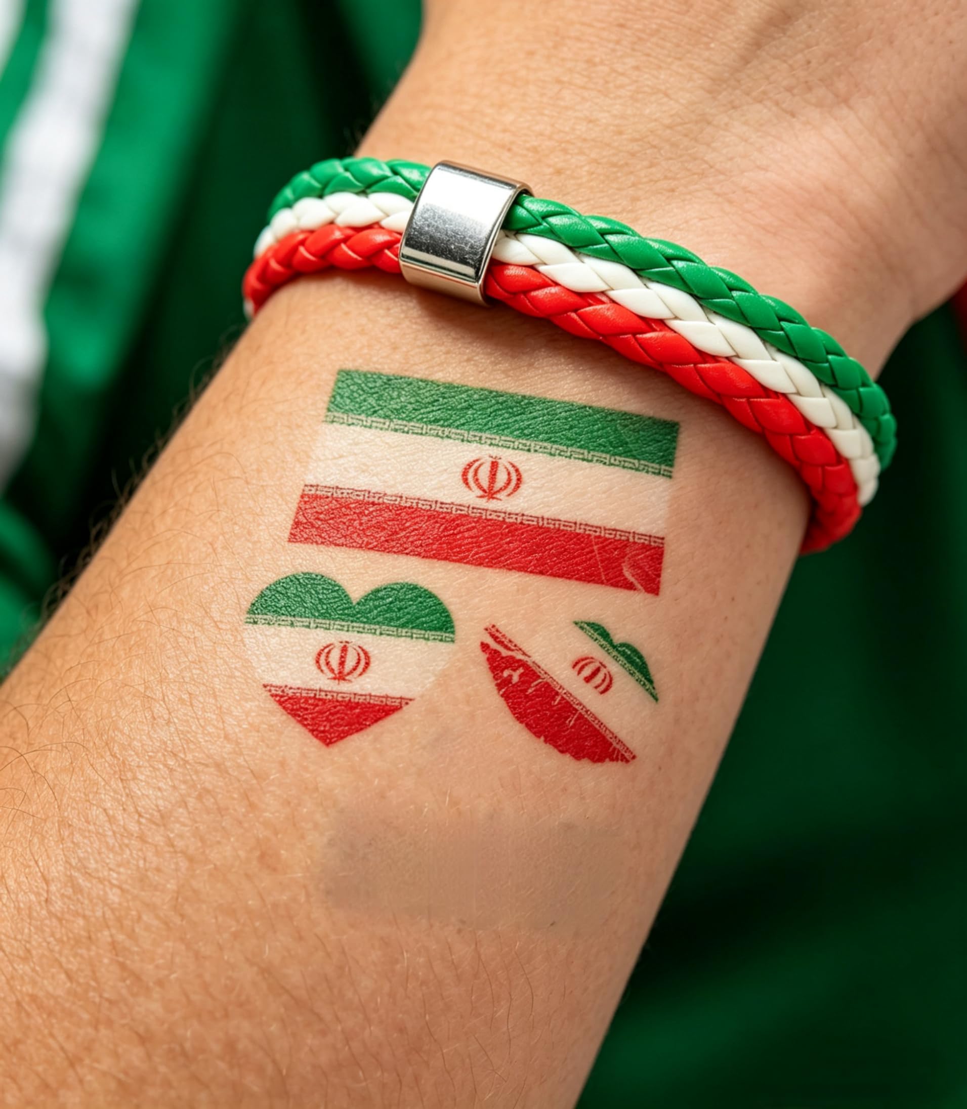 Bracelet en cuir tissé pour fans de football, bracelet en cuir PU avec fermeture en alliage d'acier, bracelet de soutien de l'équipe nationale, bijoux pour adultes, hommes et femmes