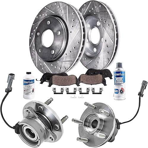 Miniatura 58 de Detroit Axle - Rotores de freno trasero para Mercedes-Benz C300 E350 E300 C350e, rotores de freno de disco perforados y ranurados Reemplazo :