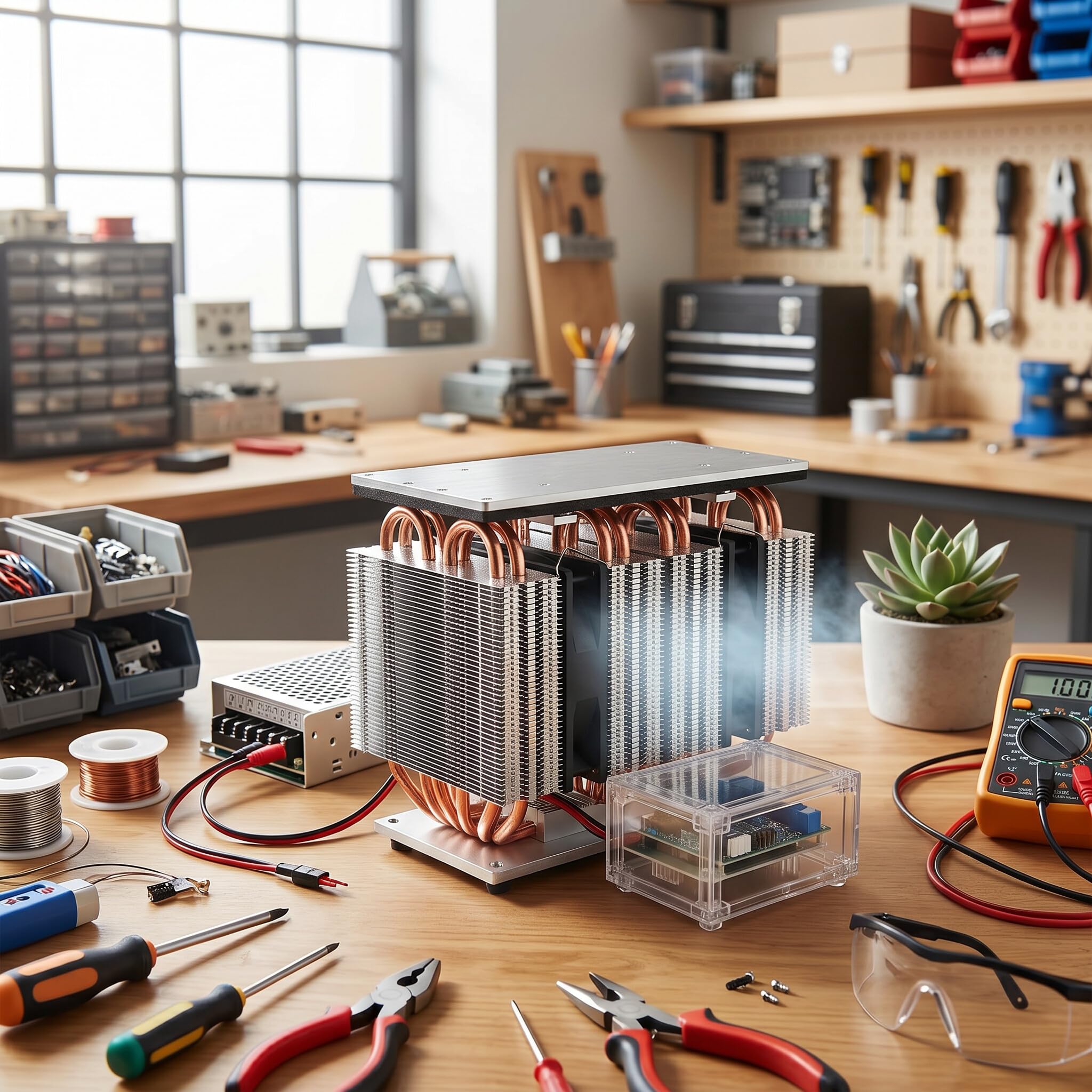 Pssopp Laborkühler-Modul, 12 V, 240 W, Tragbarer Kühlkühler mit ABS aus Aluminiumlegierung für e Räume, Industrielles -Halbleiter-Kühlsystem, Kühlung, Dual-Kühlmodul