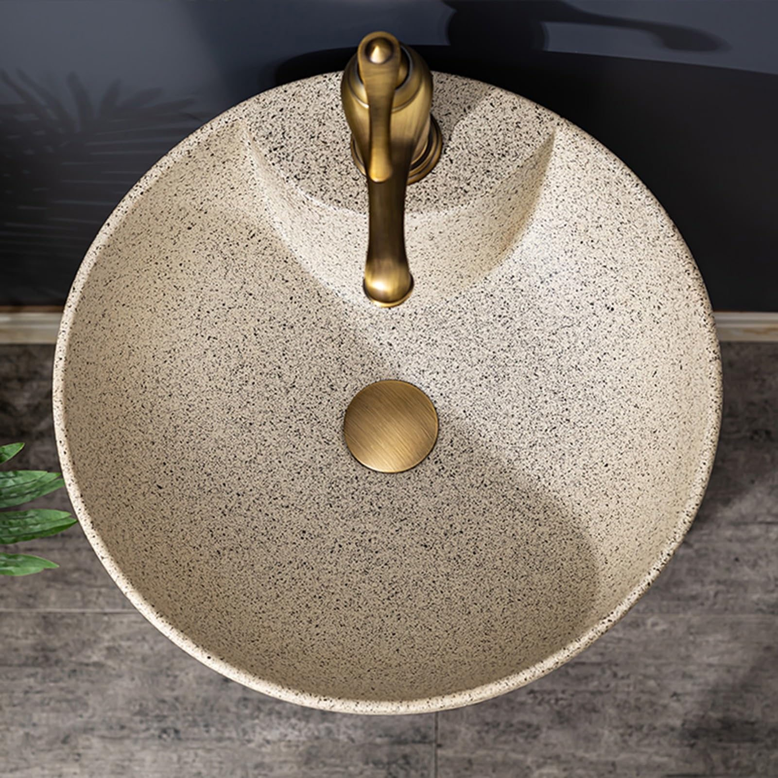 Lavabo de pie lavabo de pedestal de cerámica para baño, lavabo de columna tallado a mano, lavabo artístico de estilo industrial, con mangueras frías y calientes, lavabo para tocador