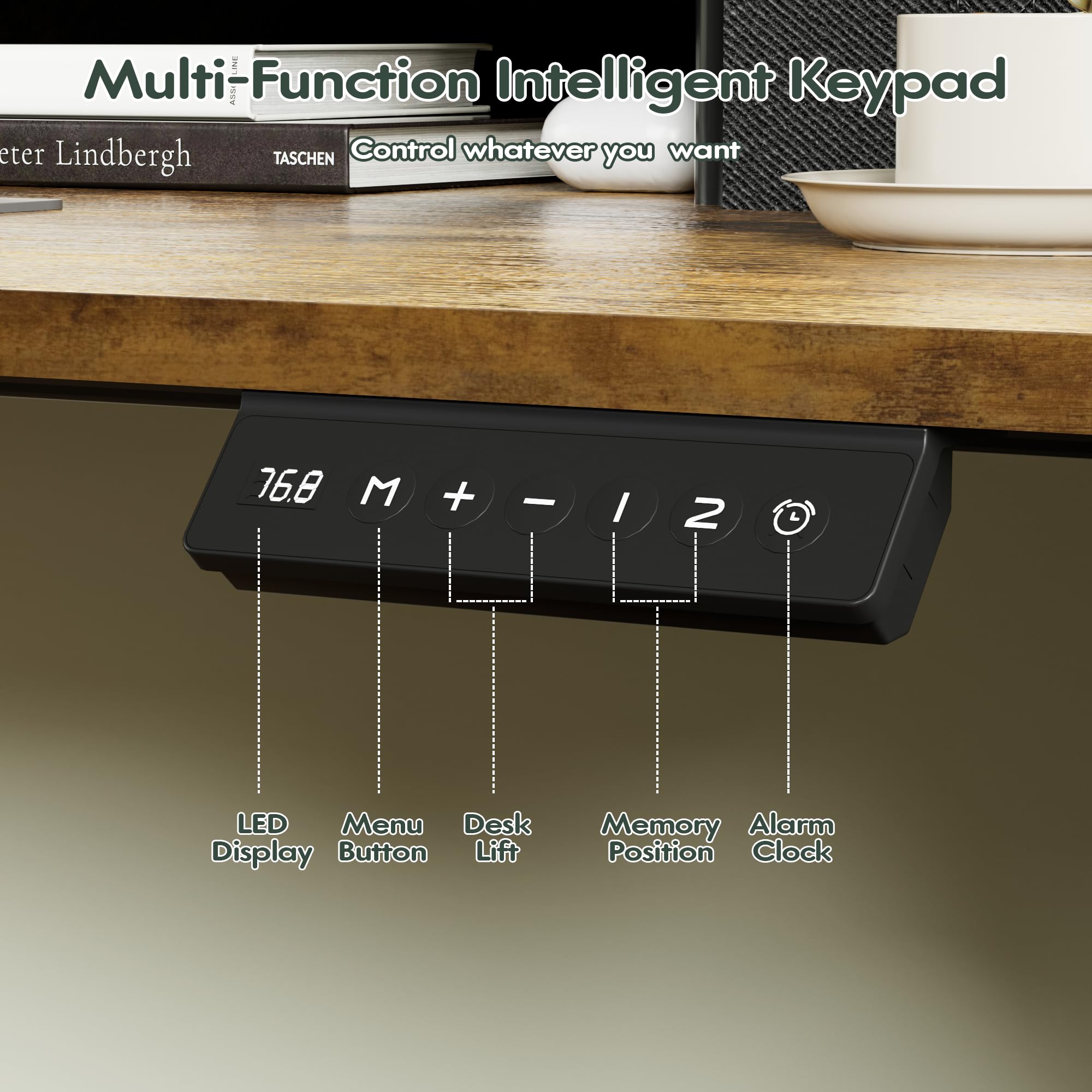 Homall Electric Standing Desk with 2 Drawers Adjustable Height Computer Desk with Monitor Shelf Sit Stand Table with — view 5