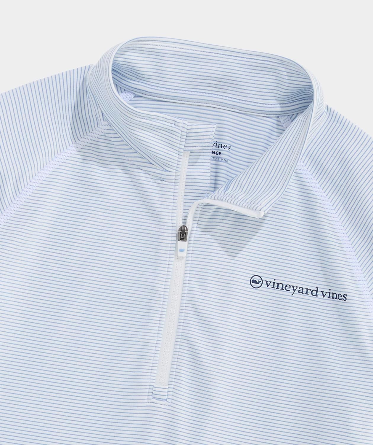 Vineyard Vines Boys' Boys Striped Island Time Raglan Quarter Zip