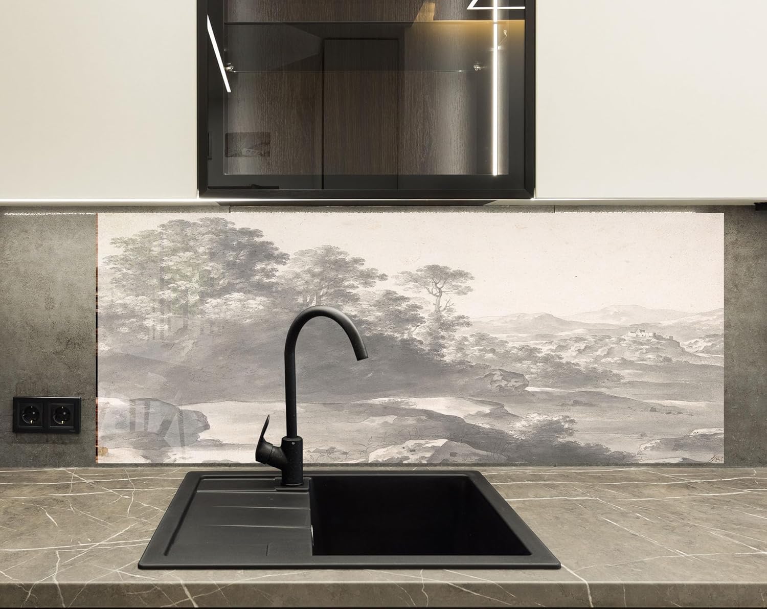 Myphotostation.com 20Wx54H'' Tempered Glass Stove Backsplash Kitchen Tile Decor Stove Back Cover Glass Splashback Tile for Stove Top Cover Toughened Glass Cooker Protector 90