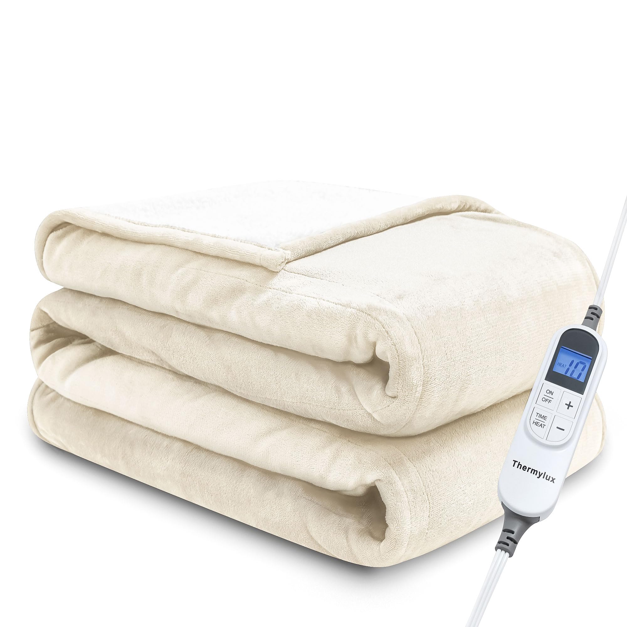 similar electric blanket full 72\"x84\" heated electric blankets 10 heating 12 time settings levels 8 hours auto off fast heating and overheat protection etl certified machine washable,ivory