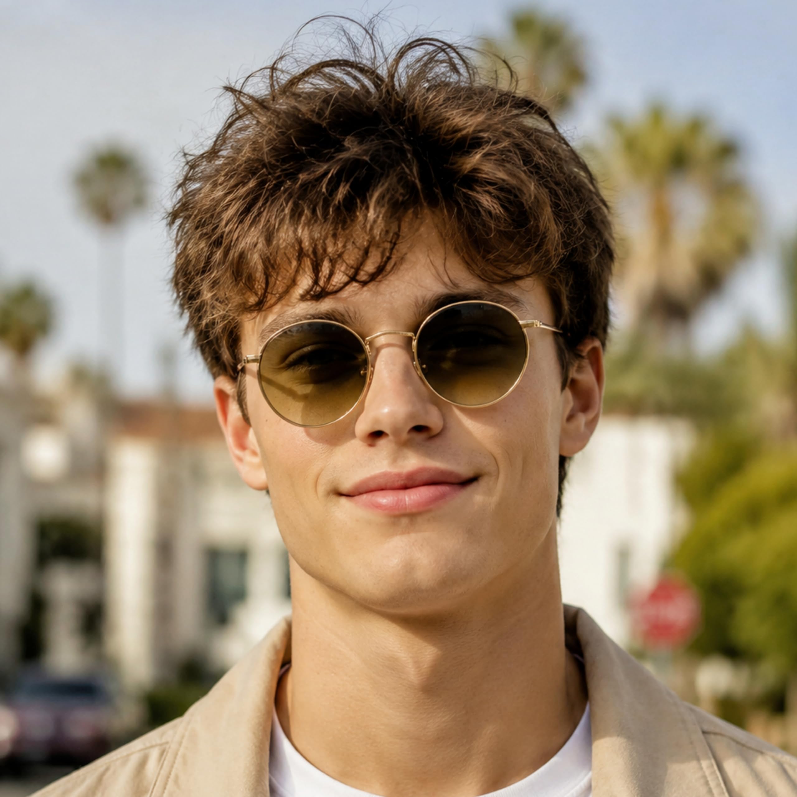 Gafas de sol de círculo de protección UV pequeñas Retro de metal redondo clásico Vidrio/lente polarizada