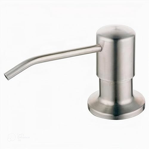 DIMSA - Dispensador de jabón para fregadero de cocina de acero inoxidable cepillado con botella grande