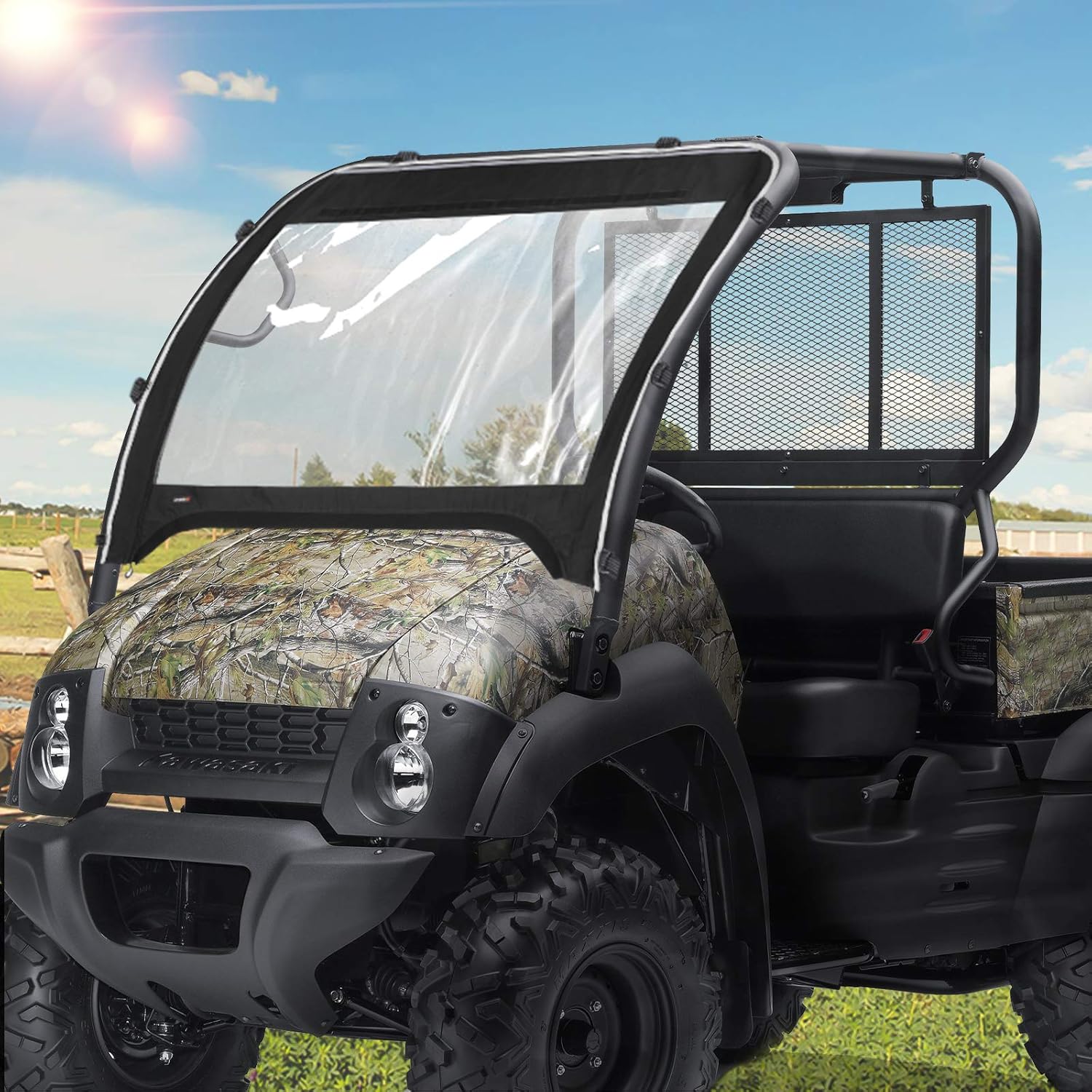 Kemimoto Mule 610 Windshield Compatible with Kawasaki Mule 600 Mule