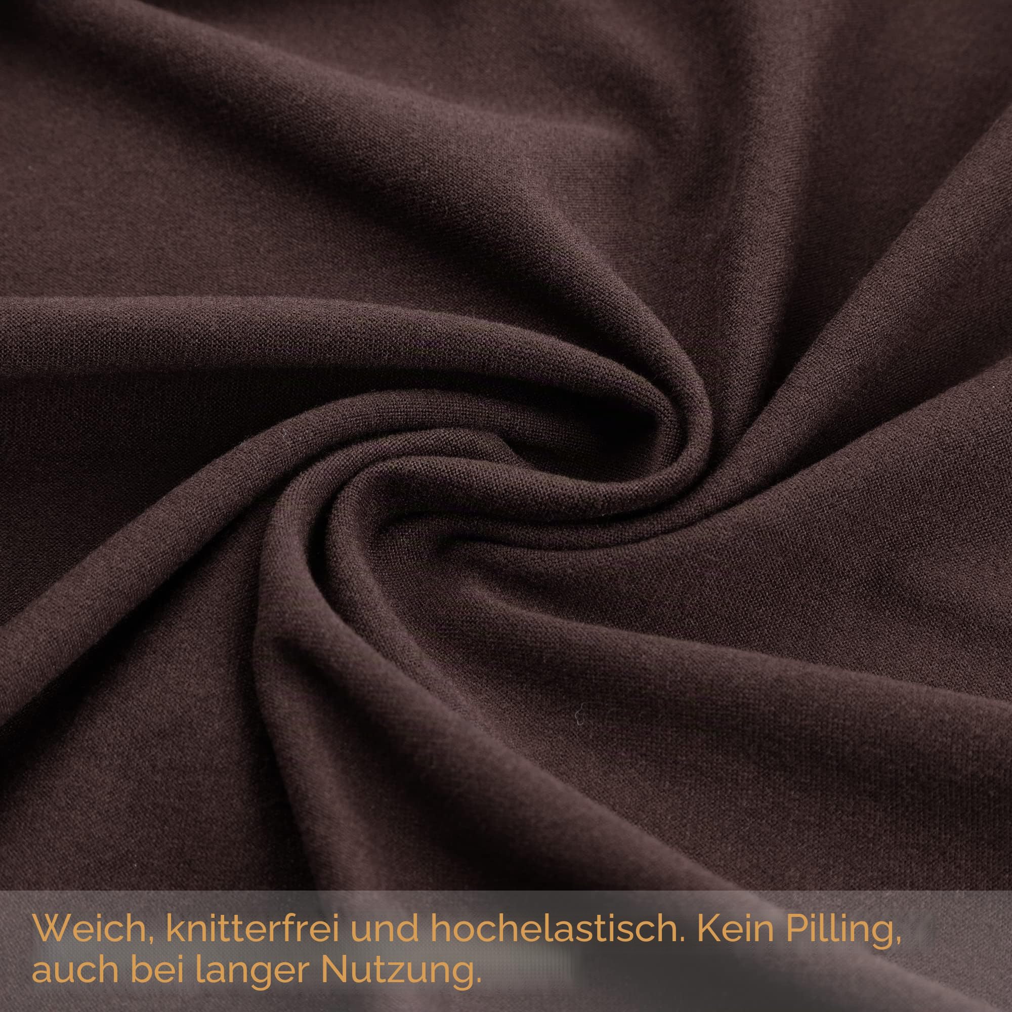 PiccoCasa Boxspring-Bezug, dehnbarer Stoff, 4 Seiten, Bettrock knitterfrei, für Zuhause, elastischer Matratzenbezug, passend für Matratzen bis zu 35,6 cm, Braun