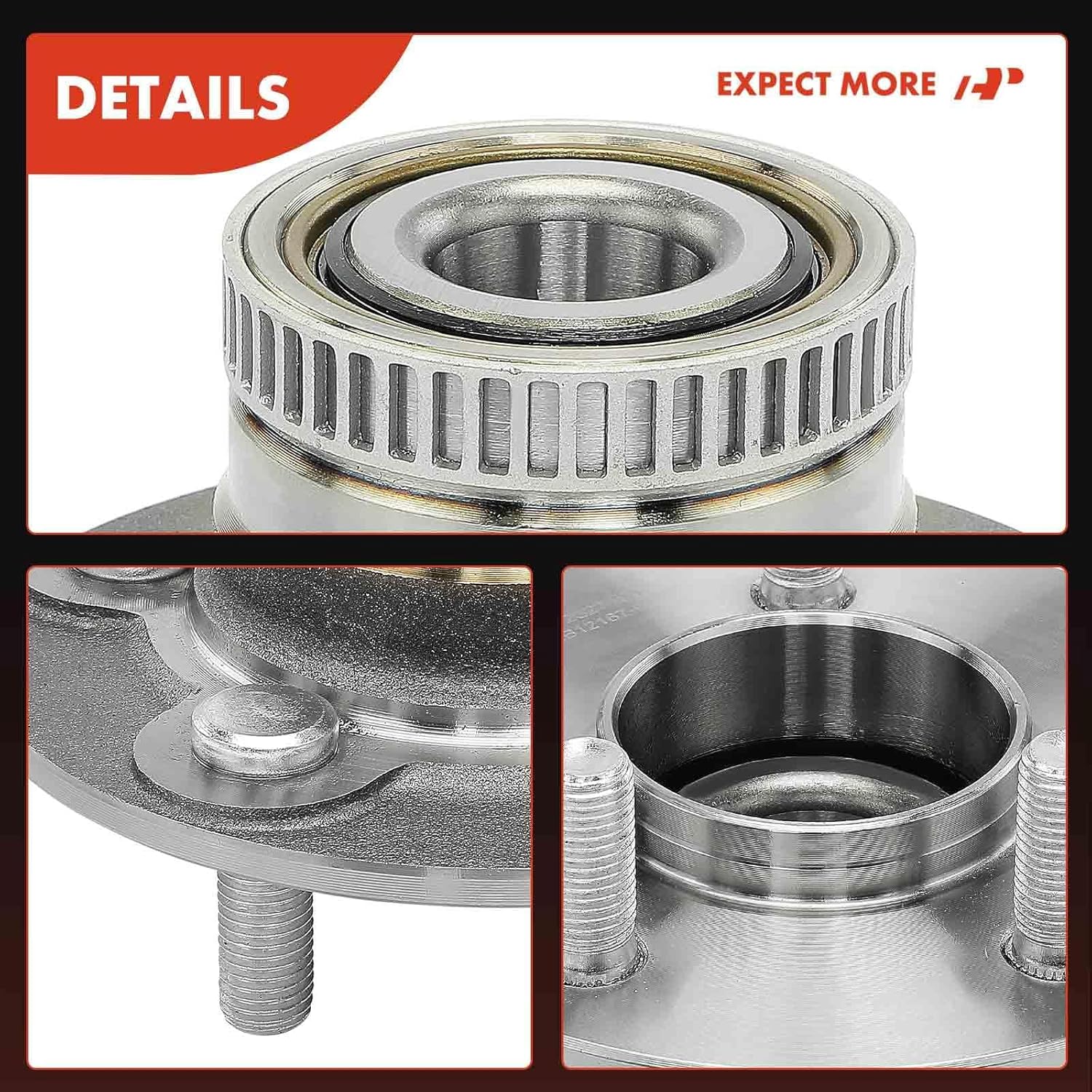 A-Premium 2 x Rear Wheel Bearing and Hub Assembly with ABS Ring & 5-Lug Compatible with Chrysler Neon 2000-2002, PT Cruiser 2001-2010, Dodge Neon 2000-2005, SX 2.0 2003-2005