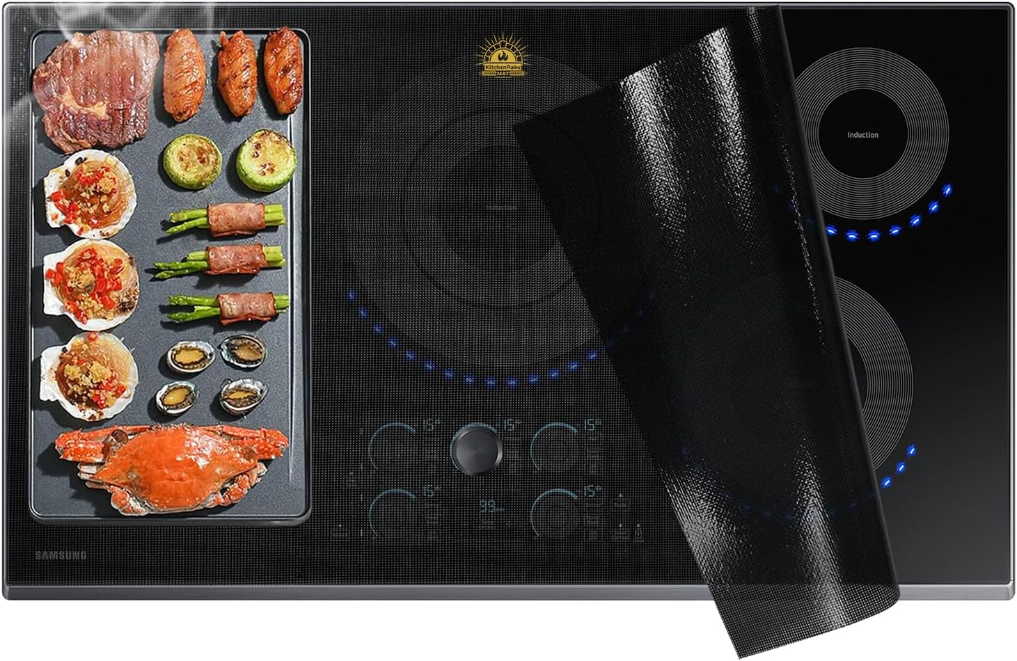 Extra Large Translucent Induction Hob Protector Mat 61x53cm,Induction