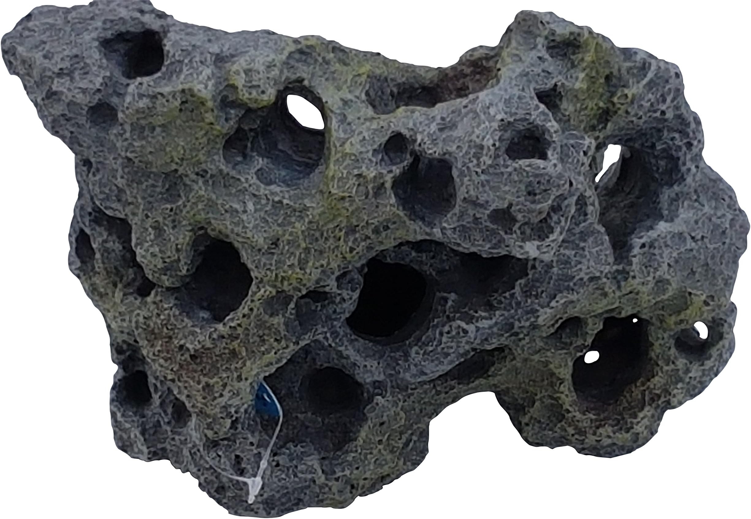 Colorado Gray & Moss Rock Artificial Aquarium Landscape Rock, 8 Inches Long Resin Fish Tank & Reptile, Terrarium & Vivarium Decoration Aquascape Rock Boulder Formation