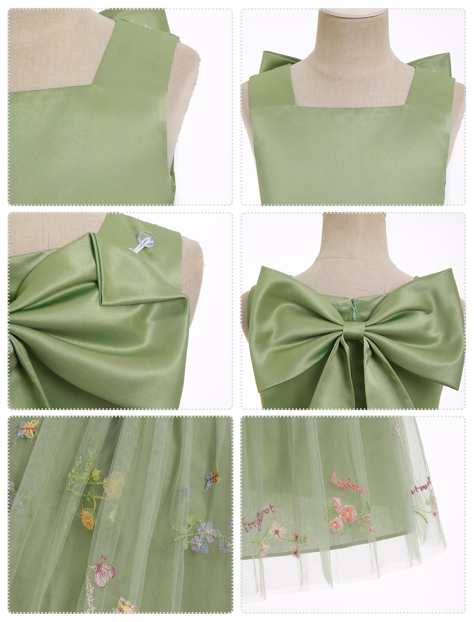 IDOPIP Kleinkind-Blumenmädchenkleid, Blumenmädchenkleid, Tüll, Pary