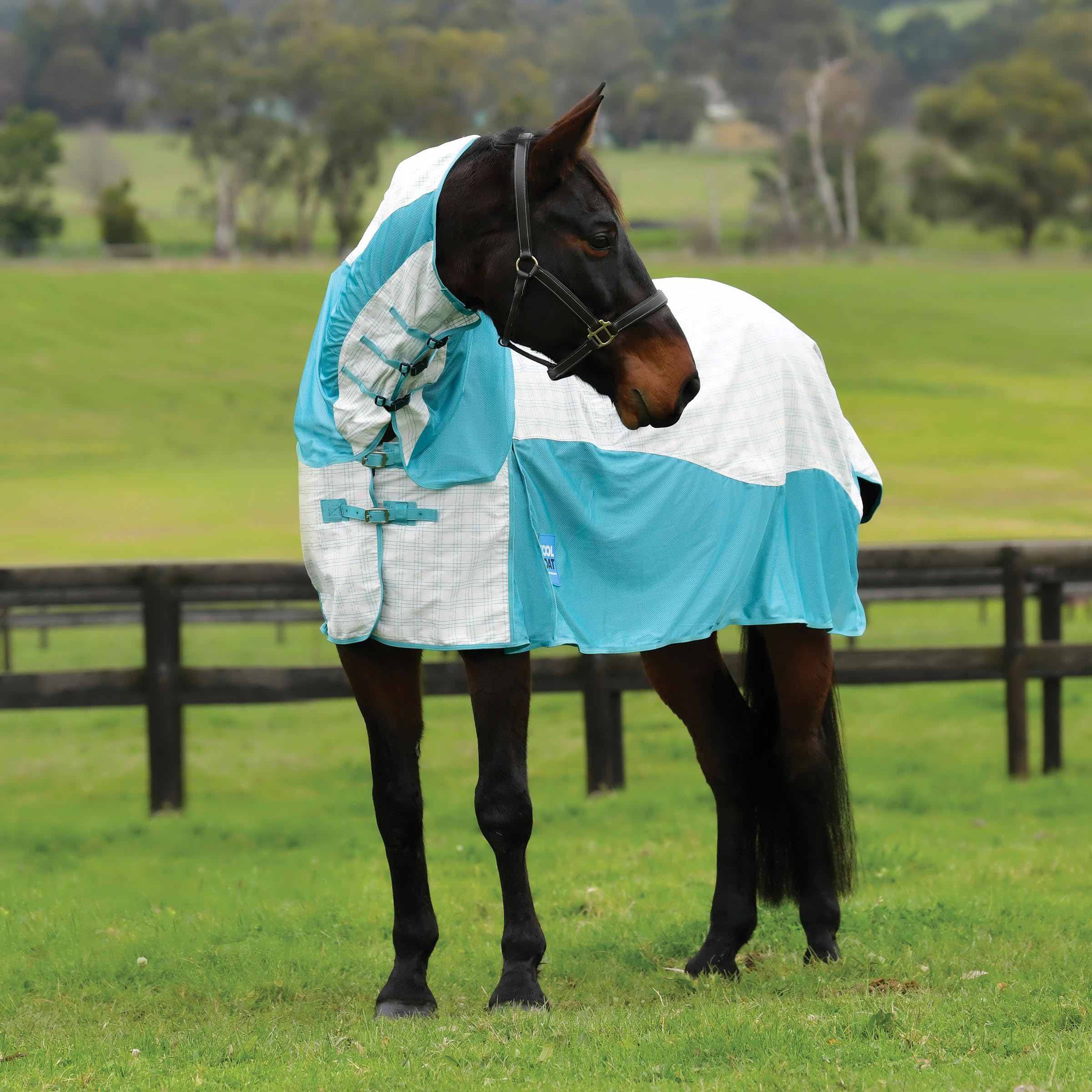 Kool Coat Cotton Airstream II Detach-A-Neck White/Mint 75