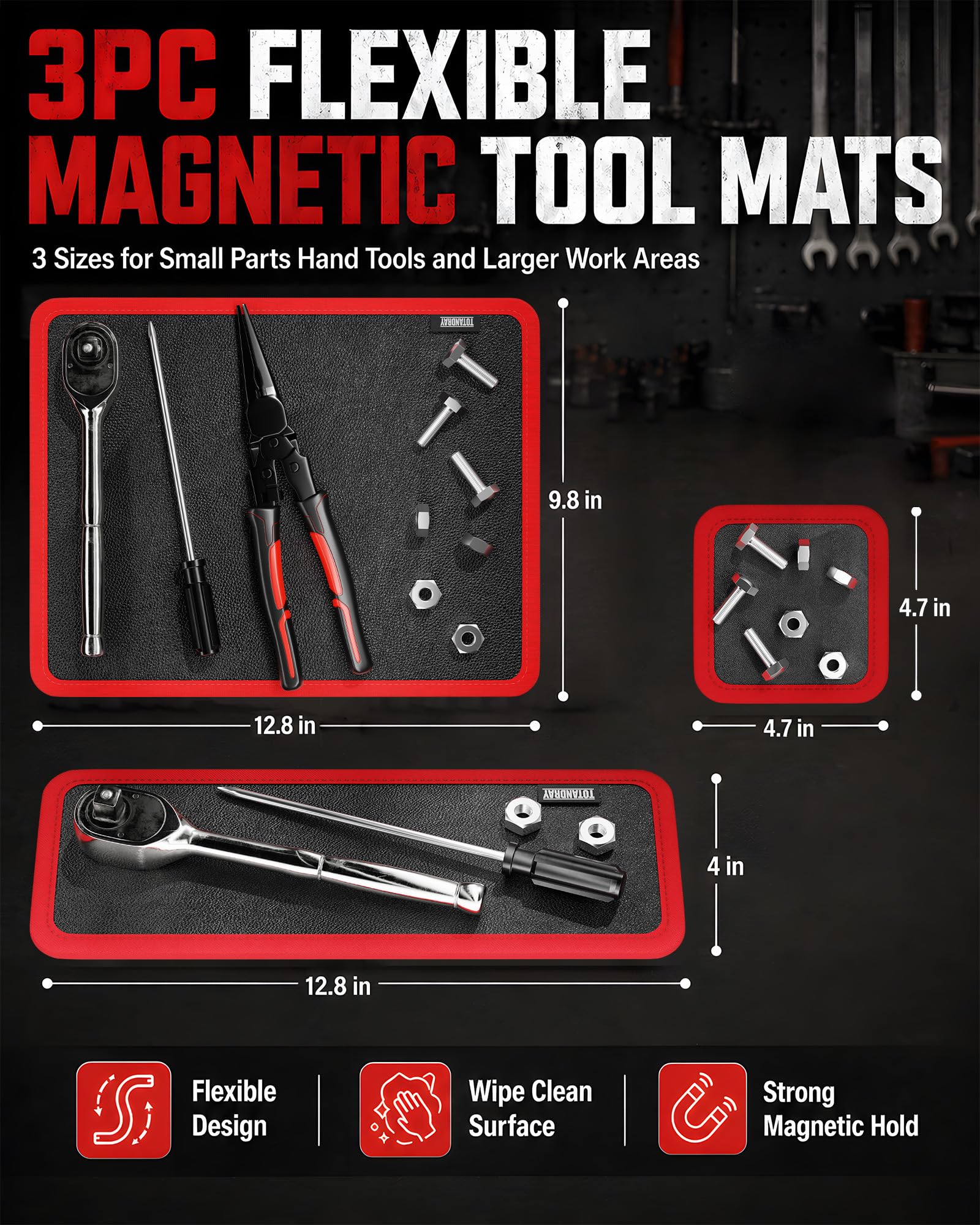 Magnetic Tool Mat 40 LBS Heavy Duty Flexible Magnetic Tool Holder — Amazon image 2
