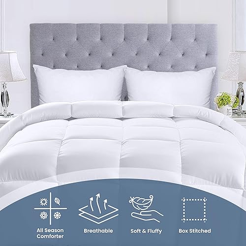 Vista 112 de Utopia Bedding Edredones tamaño King, relleno de edredón para todas las estaciones, edredón alternativo de plumón cosido en caja con pestañas