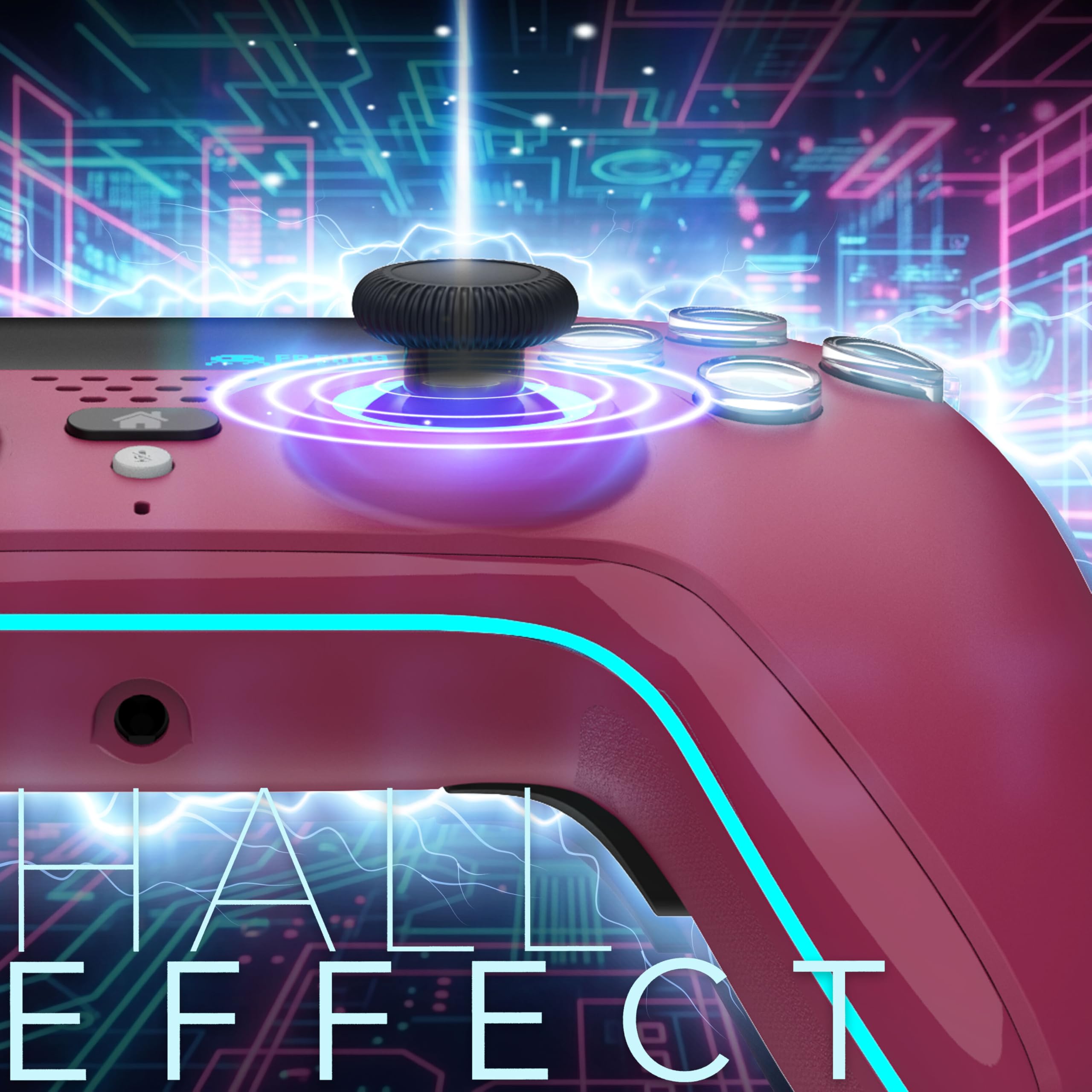 Freaks and Geeks-Manette Bluetooth pour PS5 LED Hall Effect - Cherry Red