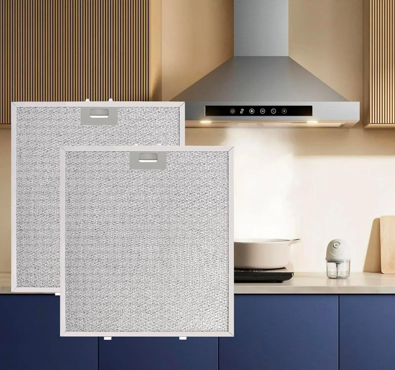 Upgrade 5-layer WA0575 Range Hood Filter Replacement 14.4"x13.5" Compatible with Vissani 30 inch Pyramid or Wall Mount Range Hood vent filter Aluminum Filters 2PARKS
