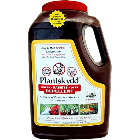 Plantskydd Animal Repellent - Repels Deer, Rabbits, Elk, Moose, Hares, Voles, Squirrels, Chipmunks and Other Herbivores; Organic Granular — 8 LB Shaker Jug (PS-VRD-8)