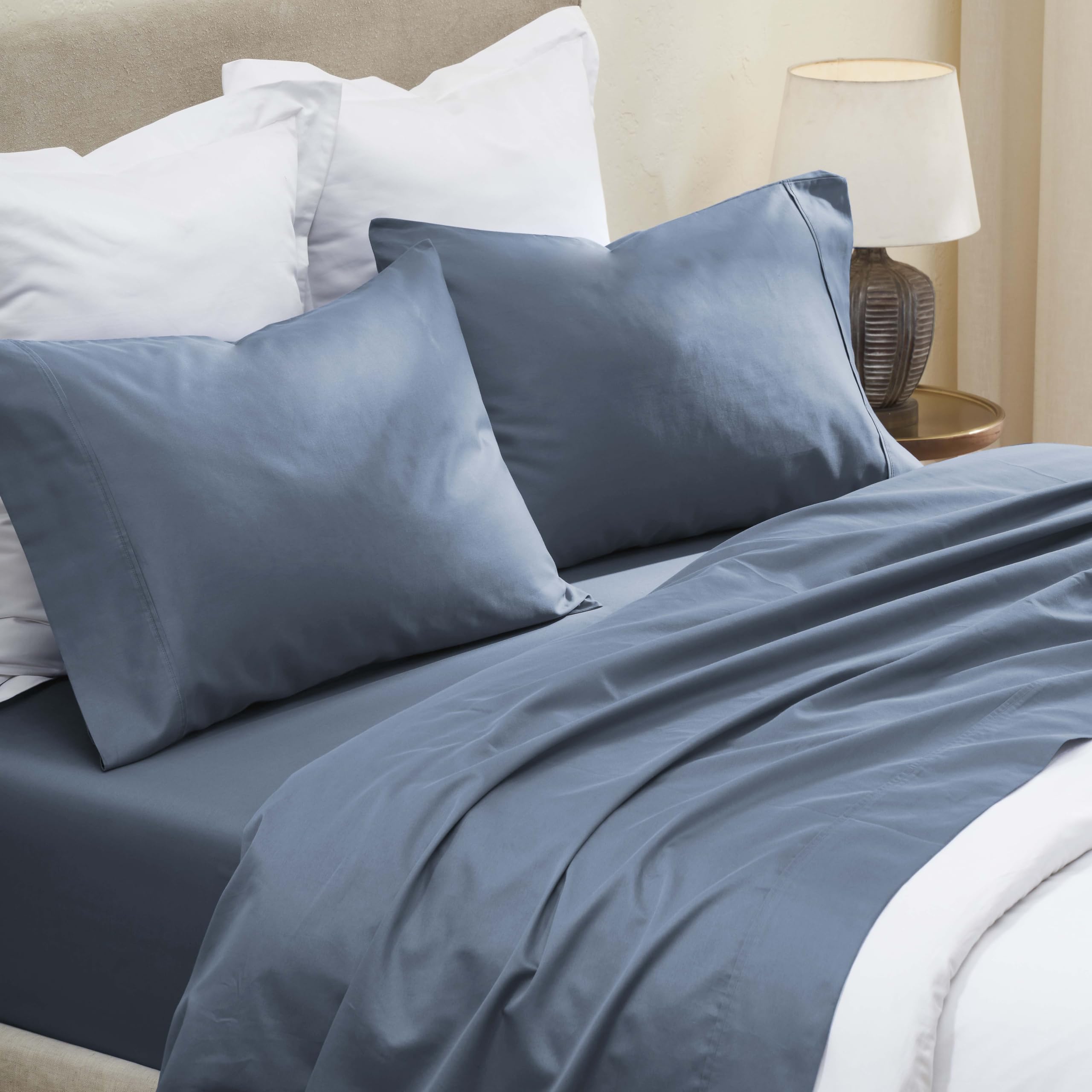 Superior Apus Set di lenzuola in cotone, tessuto in rasatello, biancheria da letto morbida, lusso moderno, confortevole, facile da pulire, elementi essenziali per la decorazione della casa, design a