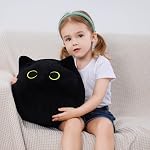 WeBingo Black Cat Plush Toy 16'', Giant Cat Stuffed Animal Plushies Pillow for Girl Boy Kid Adult, Large Big Soft Gift for Birthday Christmas Valentine's Day Home Decor