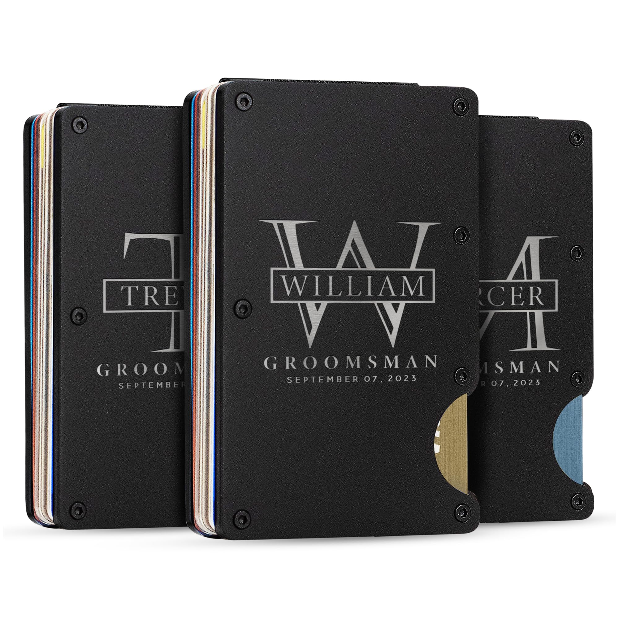 Amazing Items Set of 3, Groomsmen Gifts, Personalized Groomsmen Proposal Gifts, Groomsman Gift for Wedding, Custom Groomsmen Gifts Wallet Set,