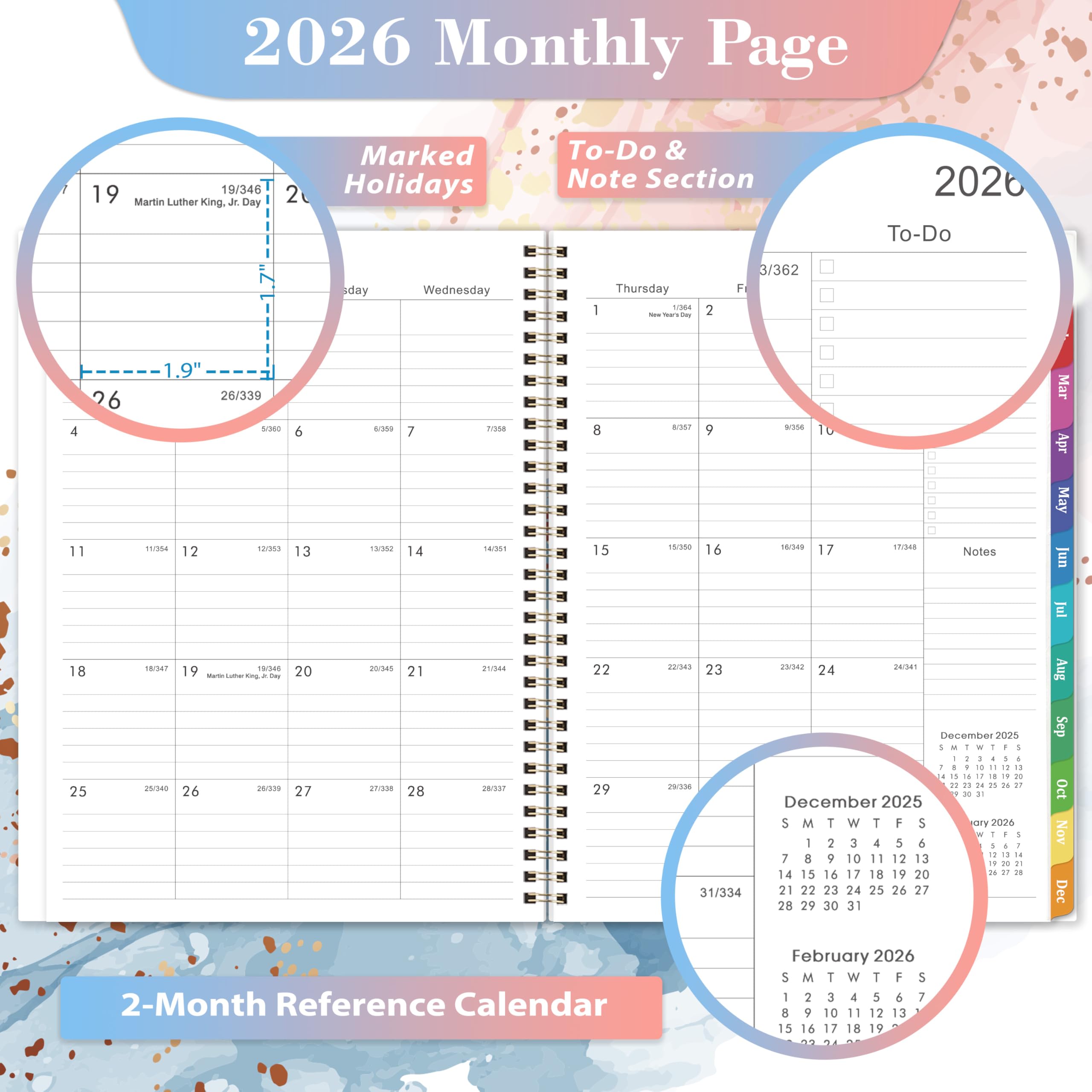 2026 Planner - 2026 Weekly Monthly Planner From Jan. 2026 - Dec. 2026 - View #10
