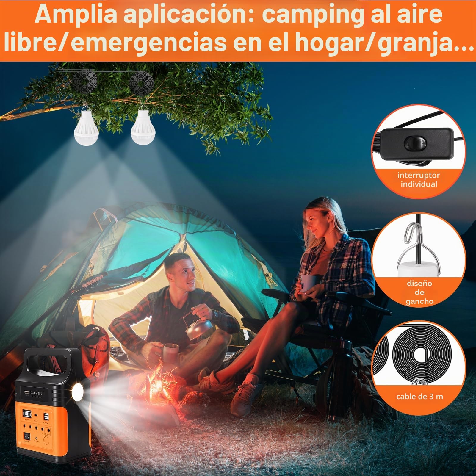 Upgrade-vclpower - Estación de banco de energía de 20000 mAh CC con paneles solares, salida de 12 V/9 V, estación de energía portátil de carga rápida para el hogar, emergencia, campamento al aire