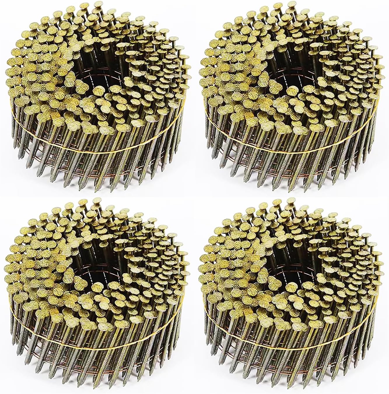 2-1/2-Inch Siding Nails, 15-Degree Collated Wire Full Round Head Ring Shank Hot-Dipped Galvanized 1200 Count Framing Nails for Fencing Sheathing Woodmaking