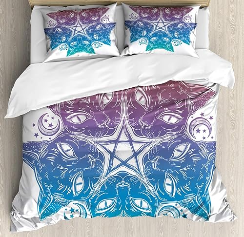 Miniatura 136 de Ambesonne Juego de funda de edredón color menta, líneas onduladas horizontales a rayas blancas abstractas de tonos suaves, exhibición de arte