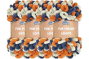 JubileeYarn Fun Finger Loops Yarn: Vibrant Orange for Creative Crafting
